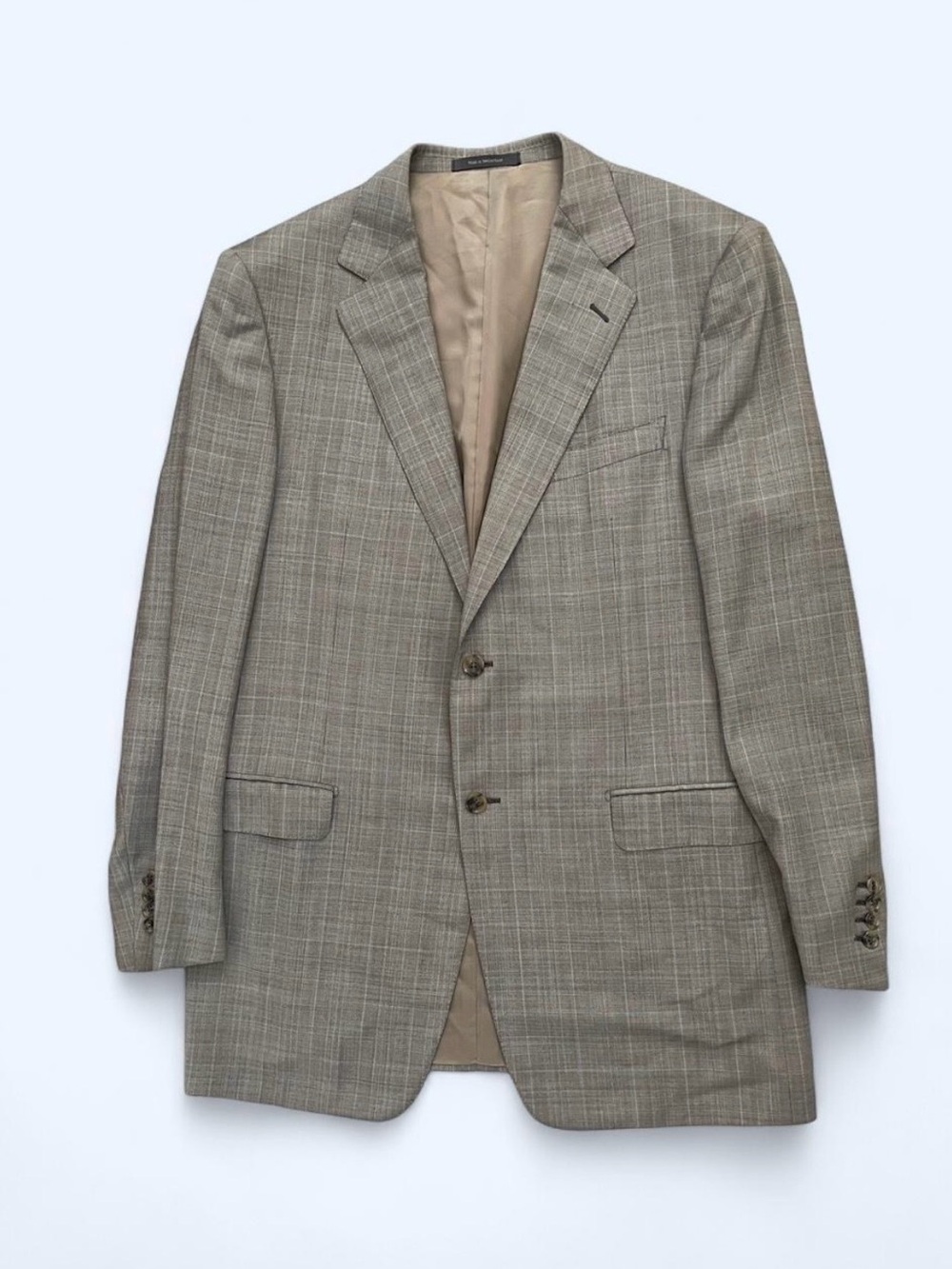 Ermenegildo Zegna 100% wool Men's Gray Plaid Blazer preppy luxury academia 54L